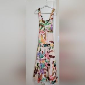 Karen Millen Tropical Cotton Voile Tiered Maxi Dress size US 8